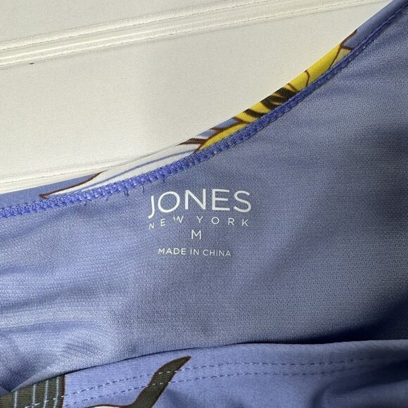 Jones New York Swimsuit Blue Floral One-Piece One Shoulder Cutout  Size M - Picture 8 of 14